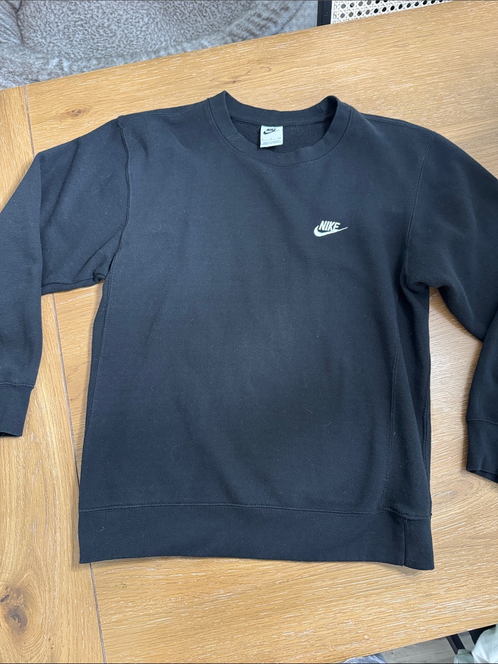 Nike Black Crewneck Sweatshirt with White Swoosh